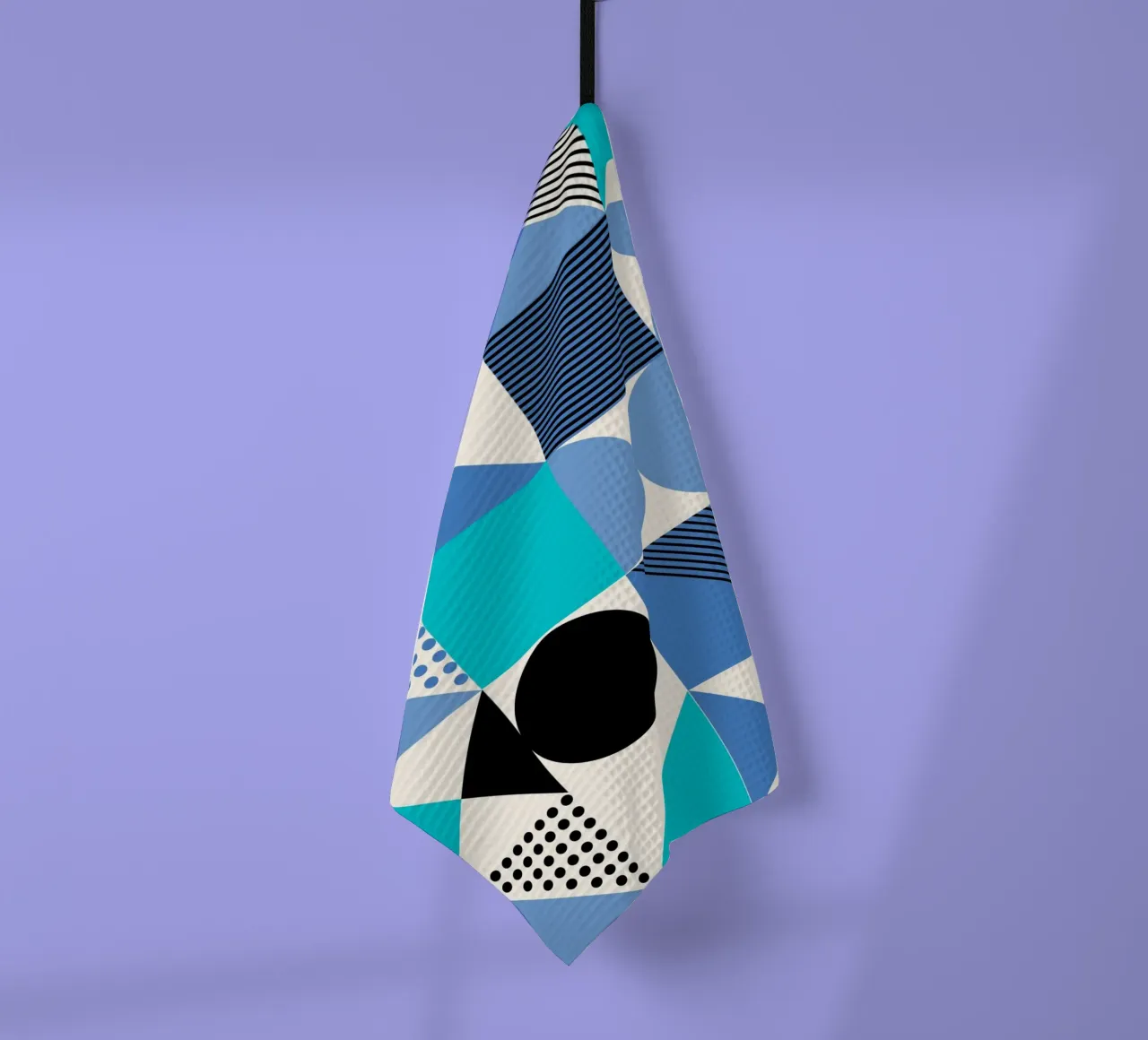Bauhaus Blue Grid - Geometric Abstract Modern Art Print Geschirrtuch von NorwesClub
