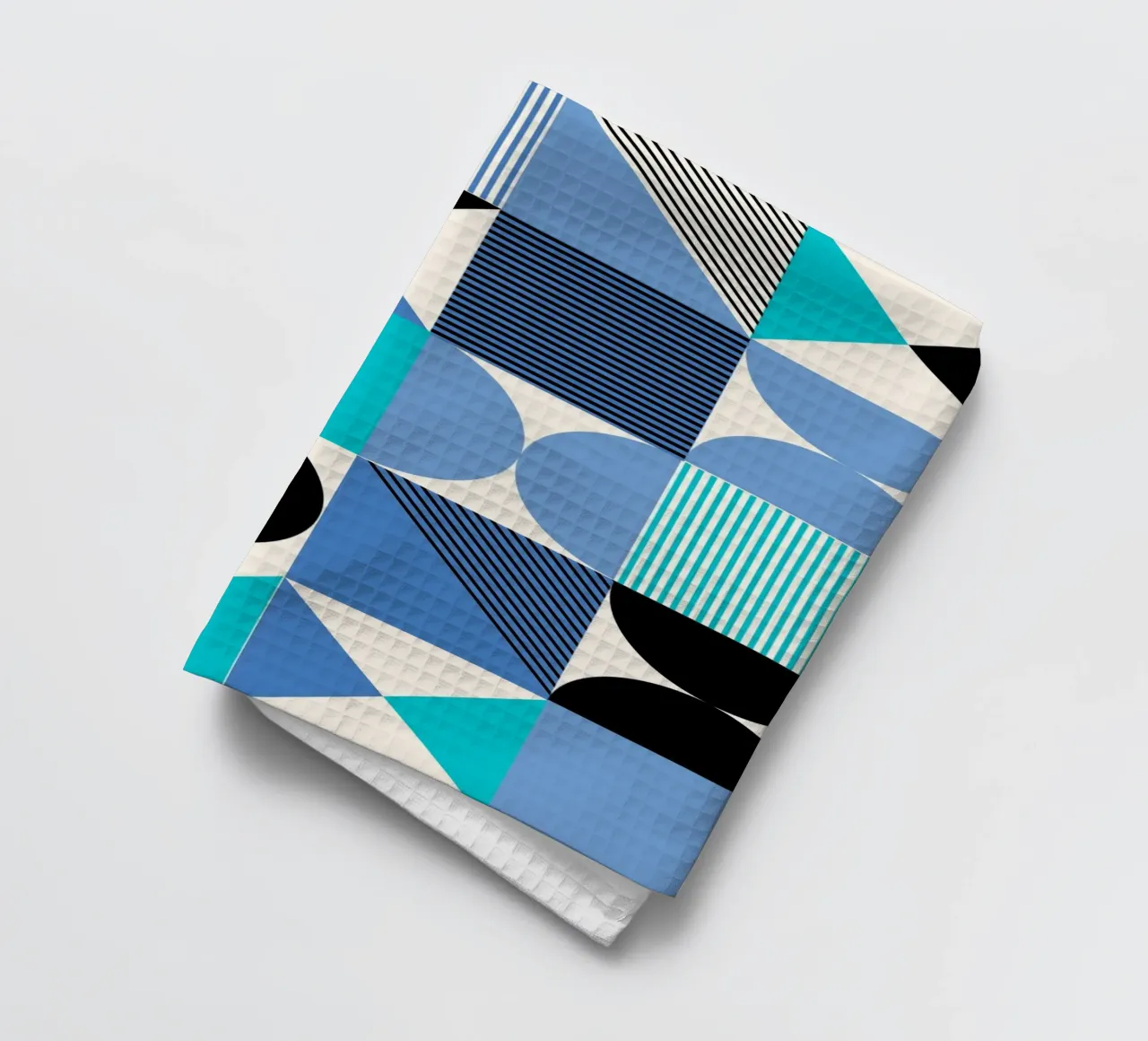 Bauhaus Blue Grid - Geometric Abstract Modern Art Print Geschirrtuch von NorwesClub