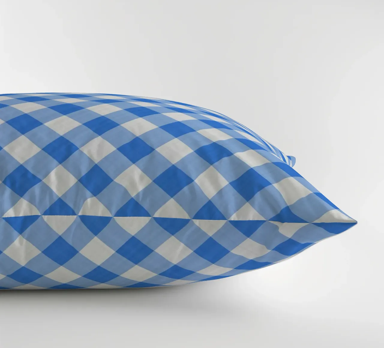 Gingham in blu cuscino da Happy Littles