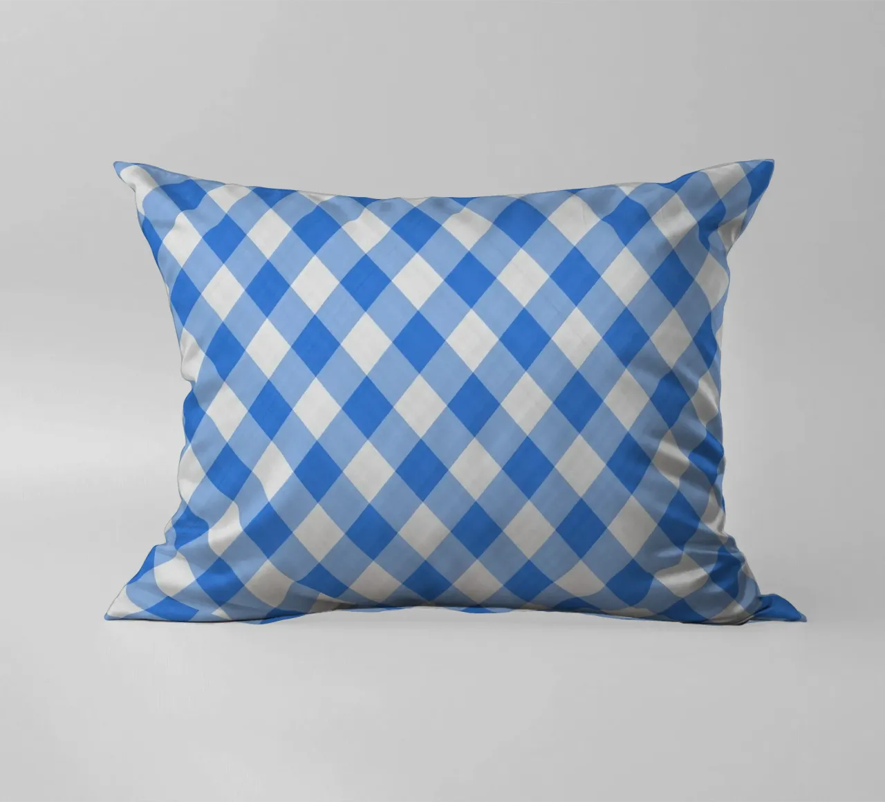 Gingham in blu cuscino da Happy Littles