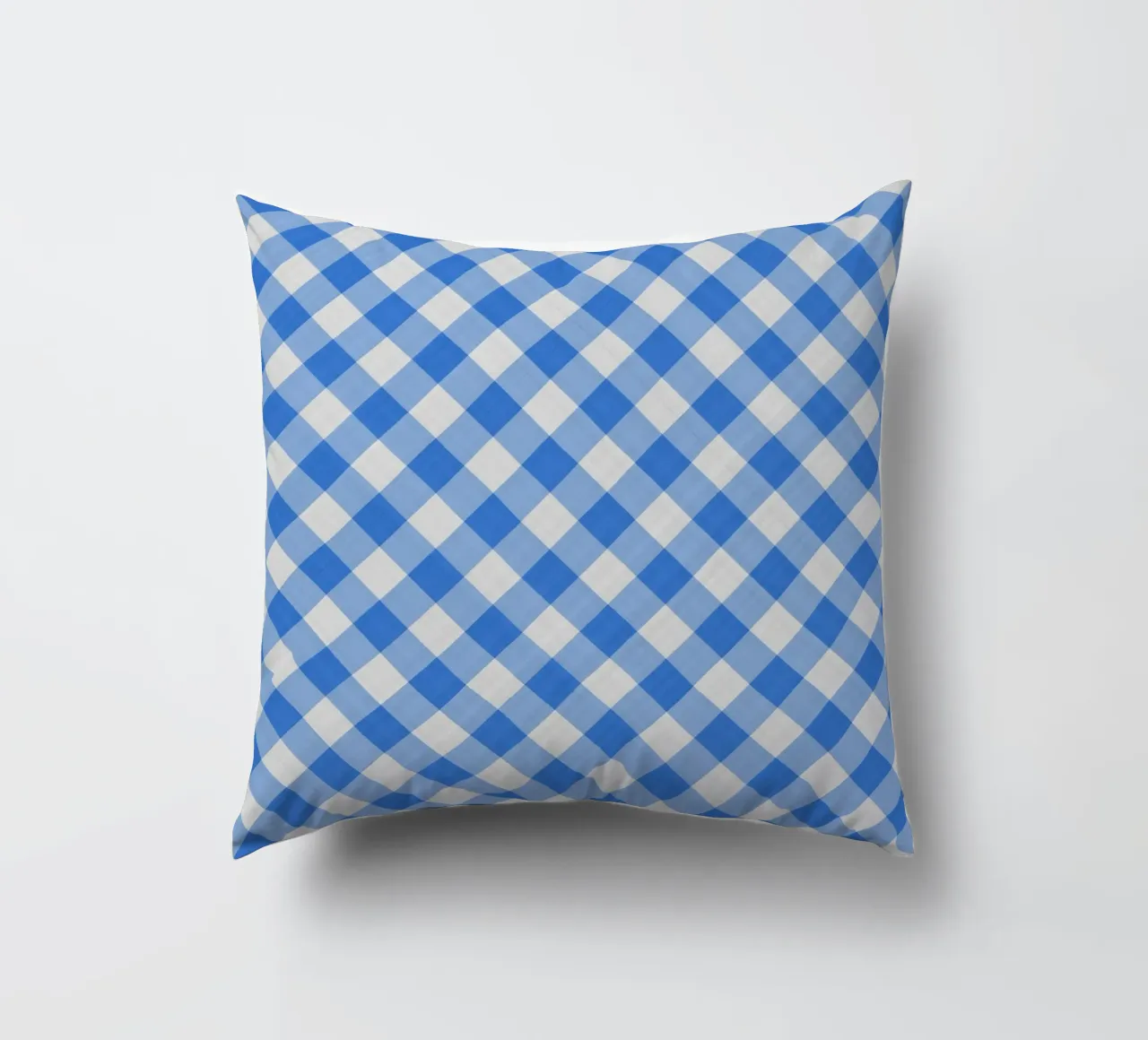 Gingham in blu cuscino da Happy Littles