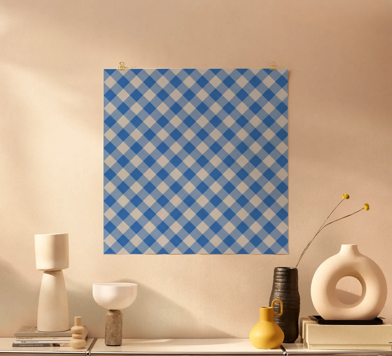 Gingham in Blue poster da Happy Littles