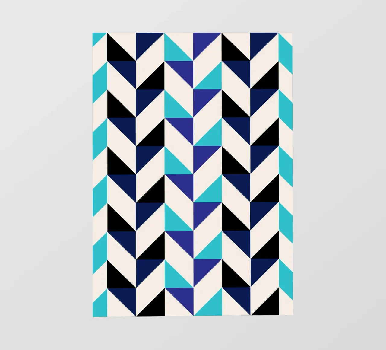 Geometrisches Chevron-Muster - Moderne blaue & schwarze abstrakte Kunst Backlit Folie von NorwesClub
