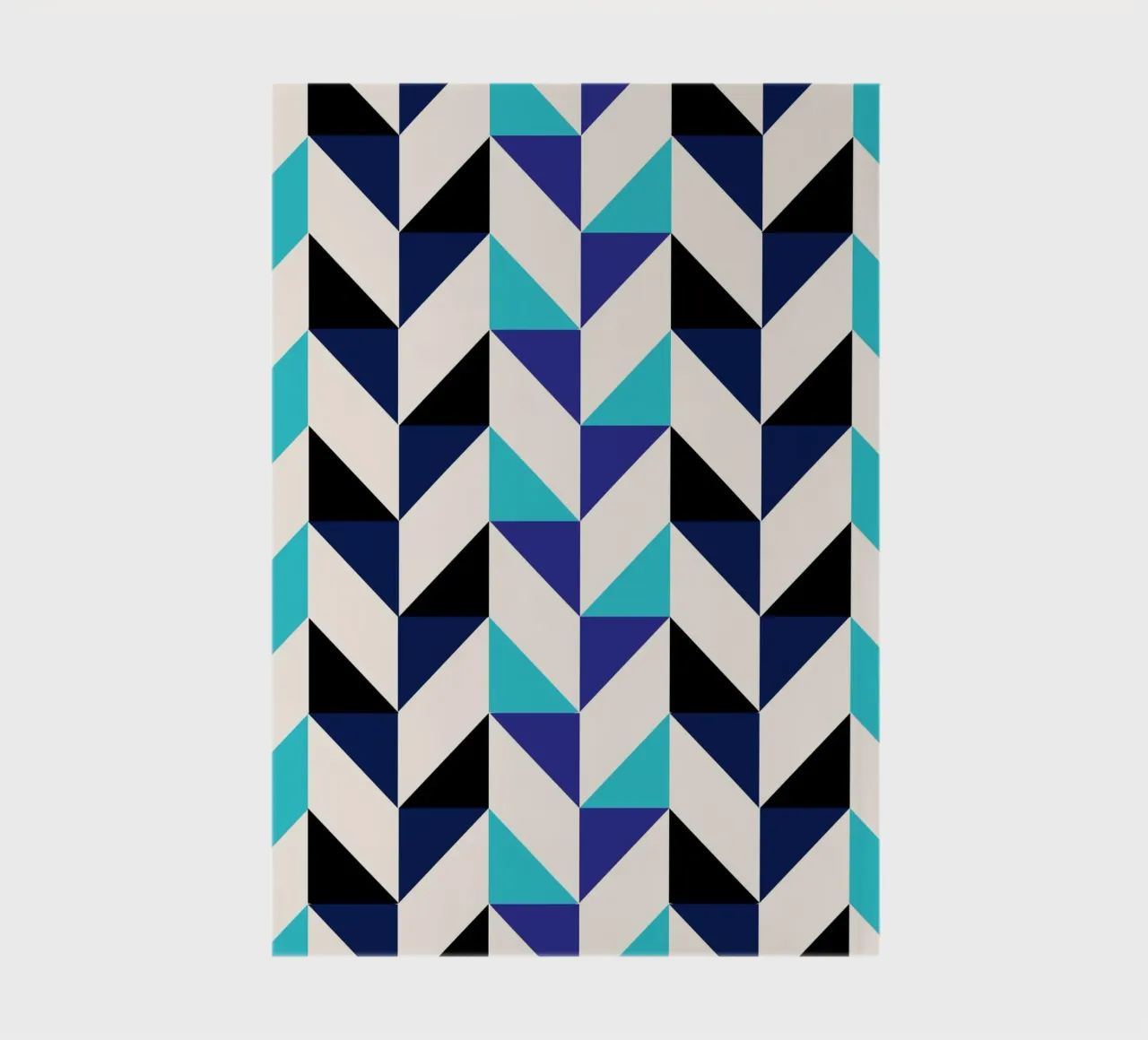 Geometric Chevron Pattern - Modern Blue & Black Abstract Art notebook by NorwesClub
