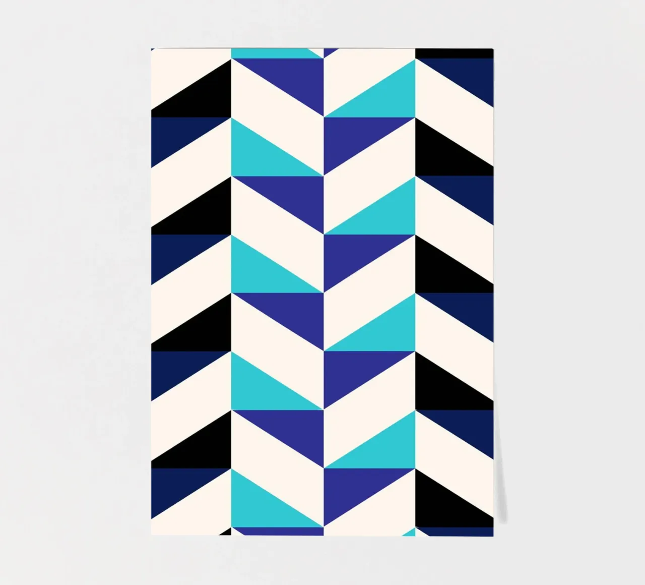 Geometrisches Chevron-Muster - Moderne blaue & schwarze abstrakte Kunst Stickerbogen von NorwesClub