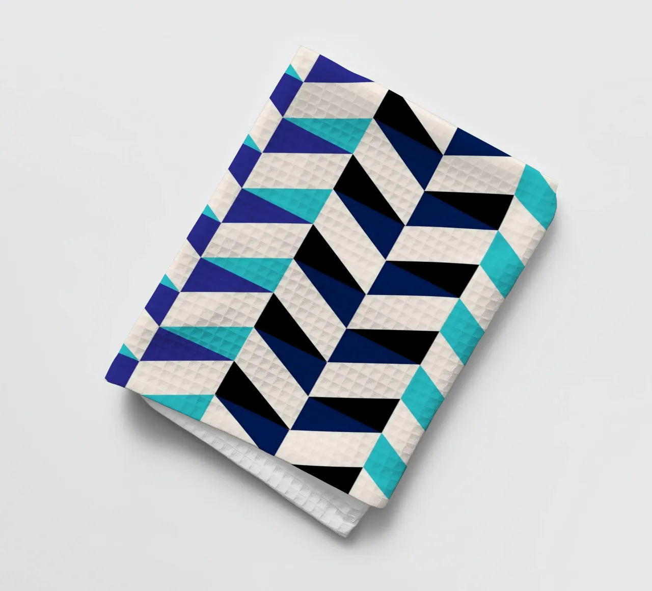 Motivo geometrico Chevron - Arte astratta moderna in blu e nero canovaccio da cucina da NorwesClub