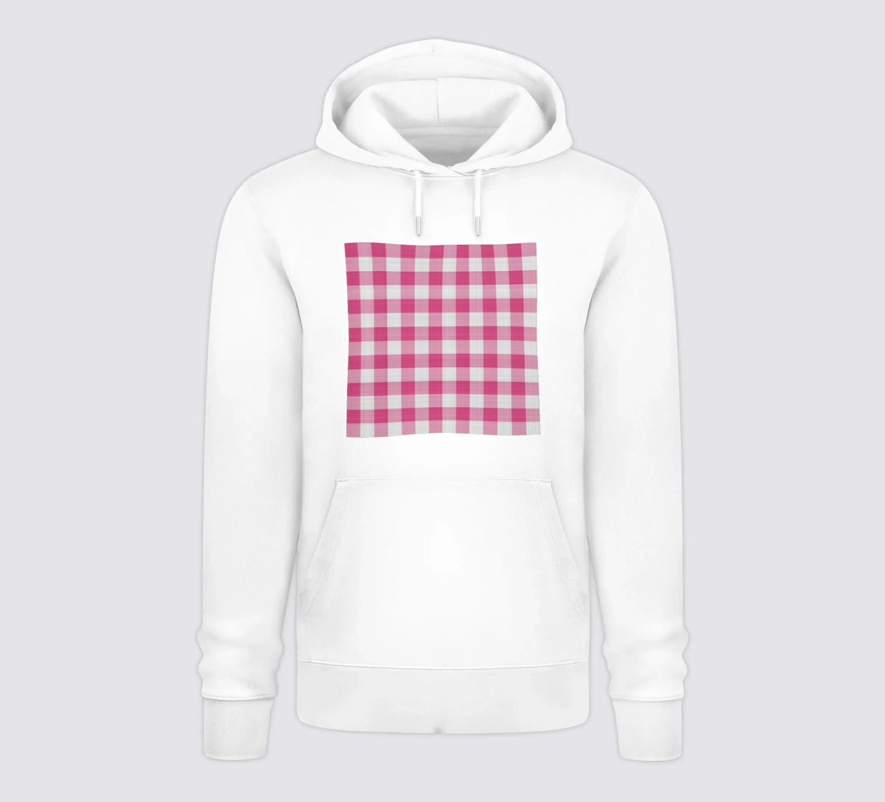Gingham in rosa intenso grande felpa con cappuccio da Happy Littles