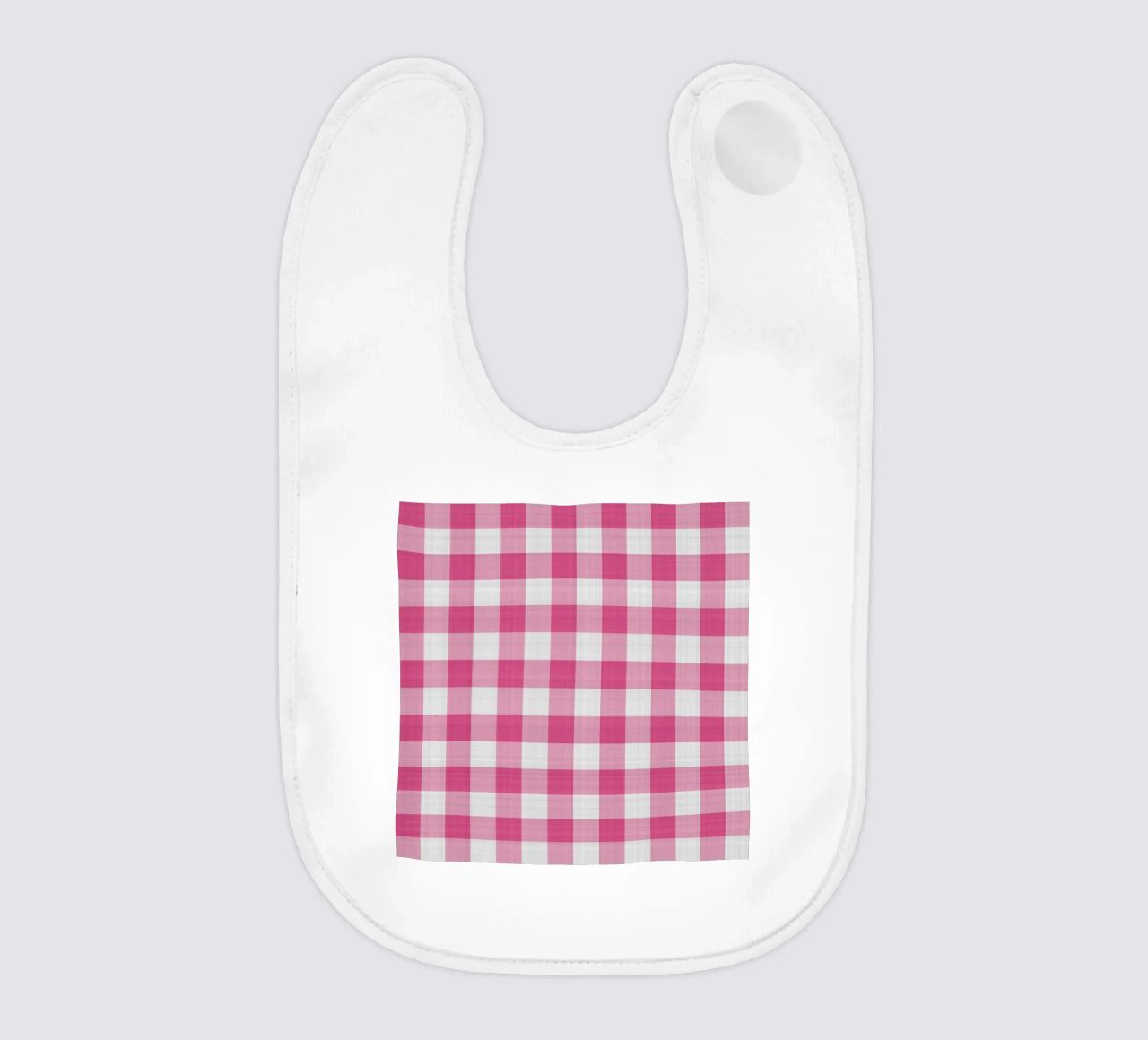 Gingham in rosa intenso grande bavaglino da Happy Littles