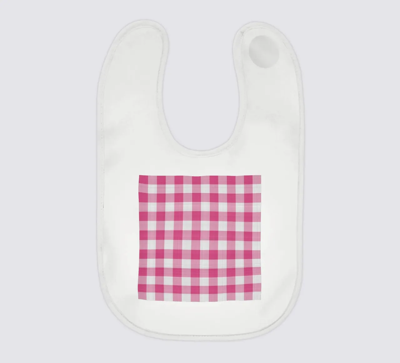 Gingham in rosa intenso grande bavaglino da Happy Littles