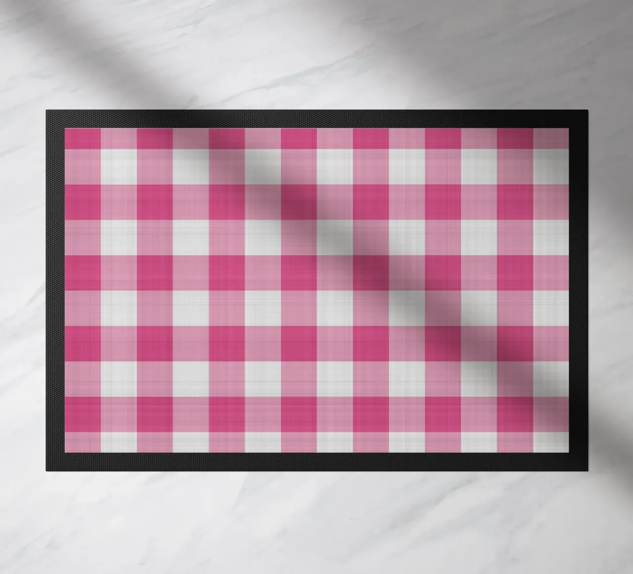 Gingham in rosa intenso grande zerbino da Happy Littles