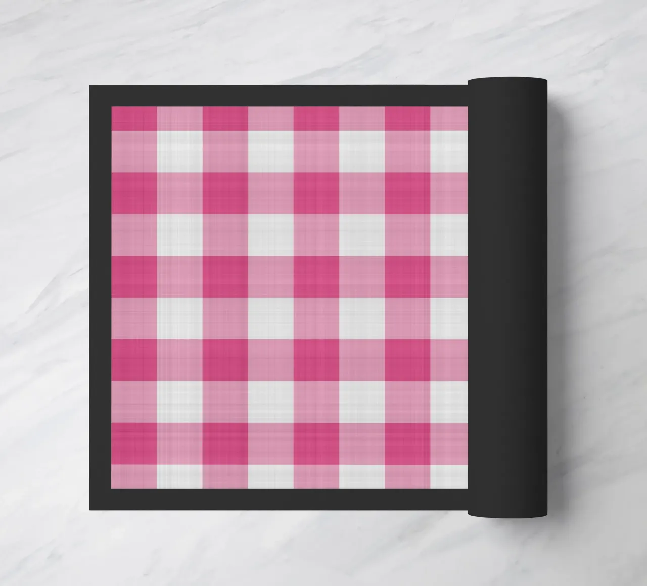 Gingham in rosa intenso grande zerbino da Happy Littles