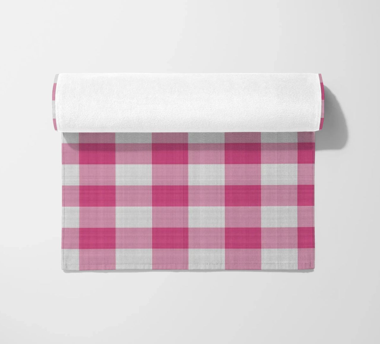 Gingham in rosa intenso grande telo mare da Happy Littles