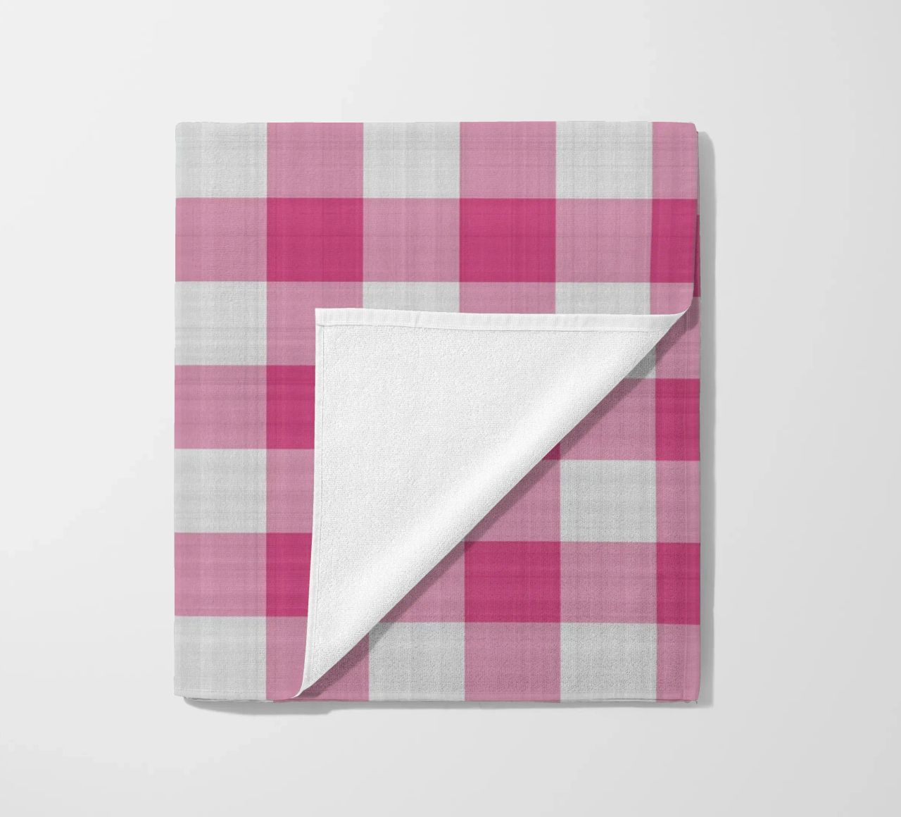 Gingham in rosa intenso grande telo mare da Happy Littles