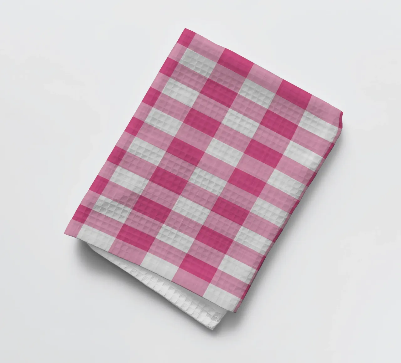 Gingham in rosa intenso grande canovaccio da cucina da Happy Littles