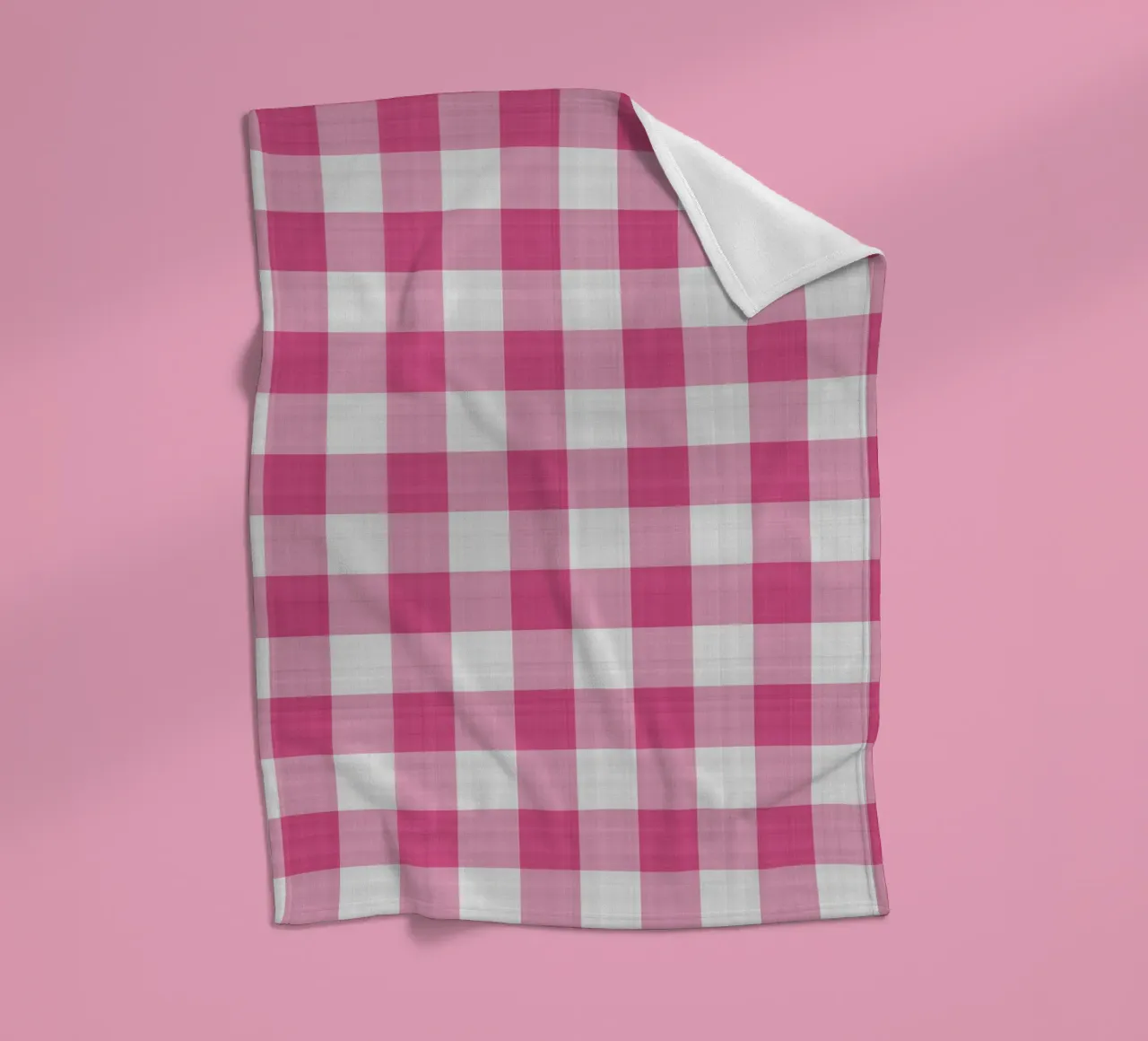 Gingham in rosa intenso grande coperta in pile da Happy Littles