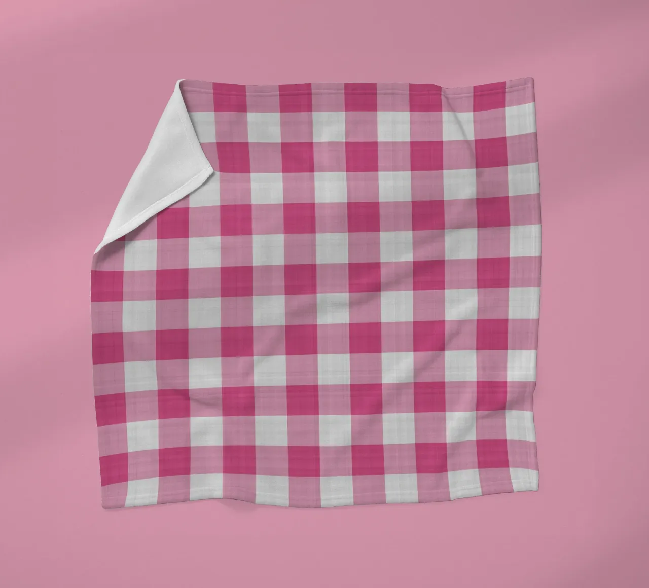 Gingham in rosa intenso grande coperta in pile da Happy Littles