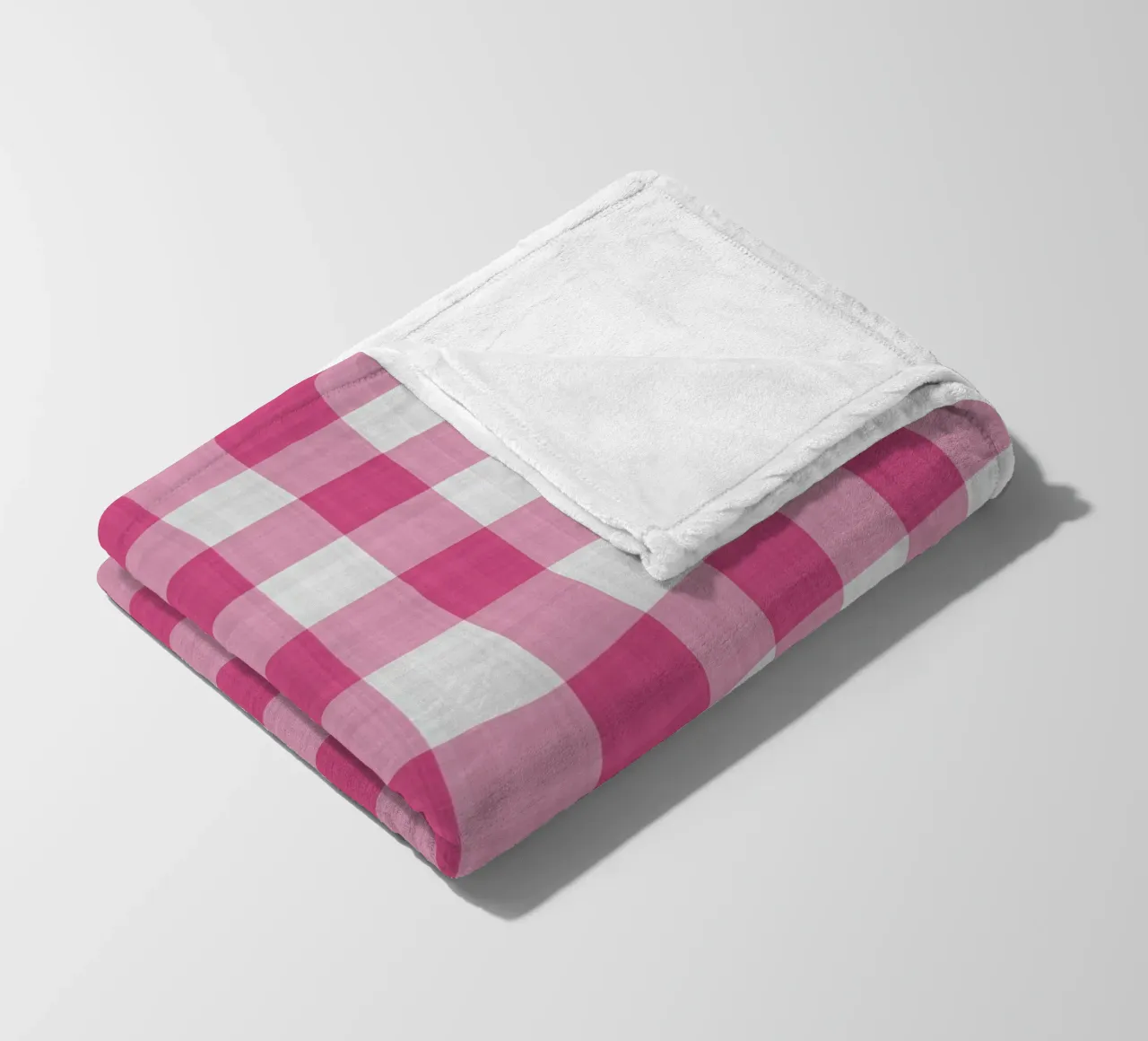 Gingham in rosa intenso grande coperta in pile da Happy Littles