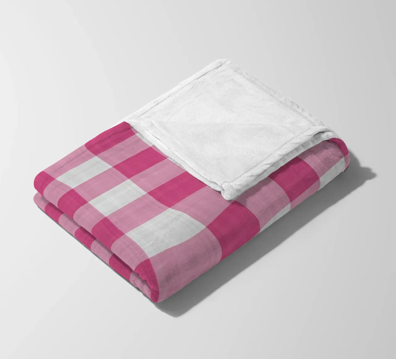 Gingham in rosa intenso grande coperta in pile da Happy Littles