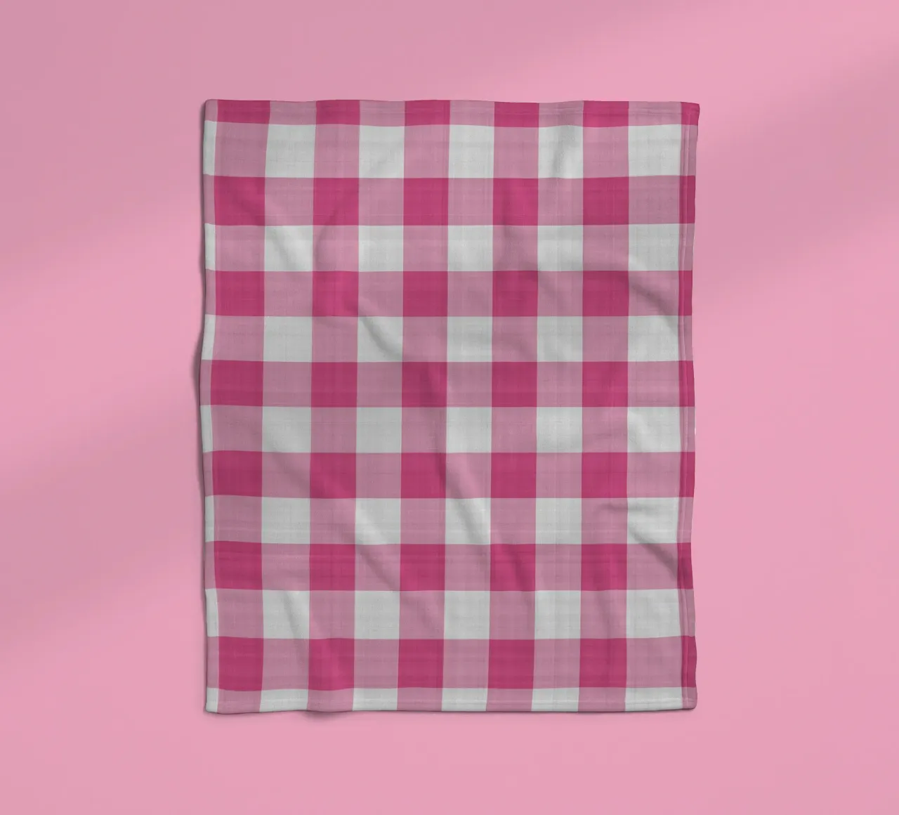 Gingham in rosa intenso grande coperta in pile da Happy Littles