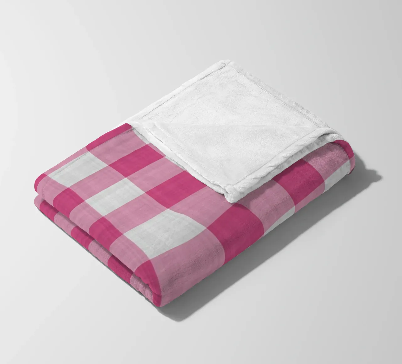 Gingham in rosa intenso grande coperta in pile da Happy Littles