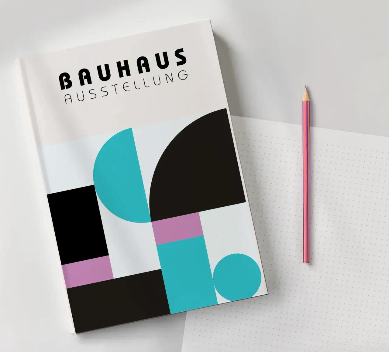 Bauhaus Exposition Géométrie - Modern Abstract Art Print carnet de notes de NorwesClub