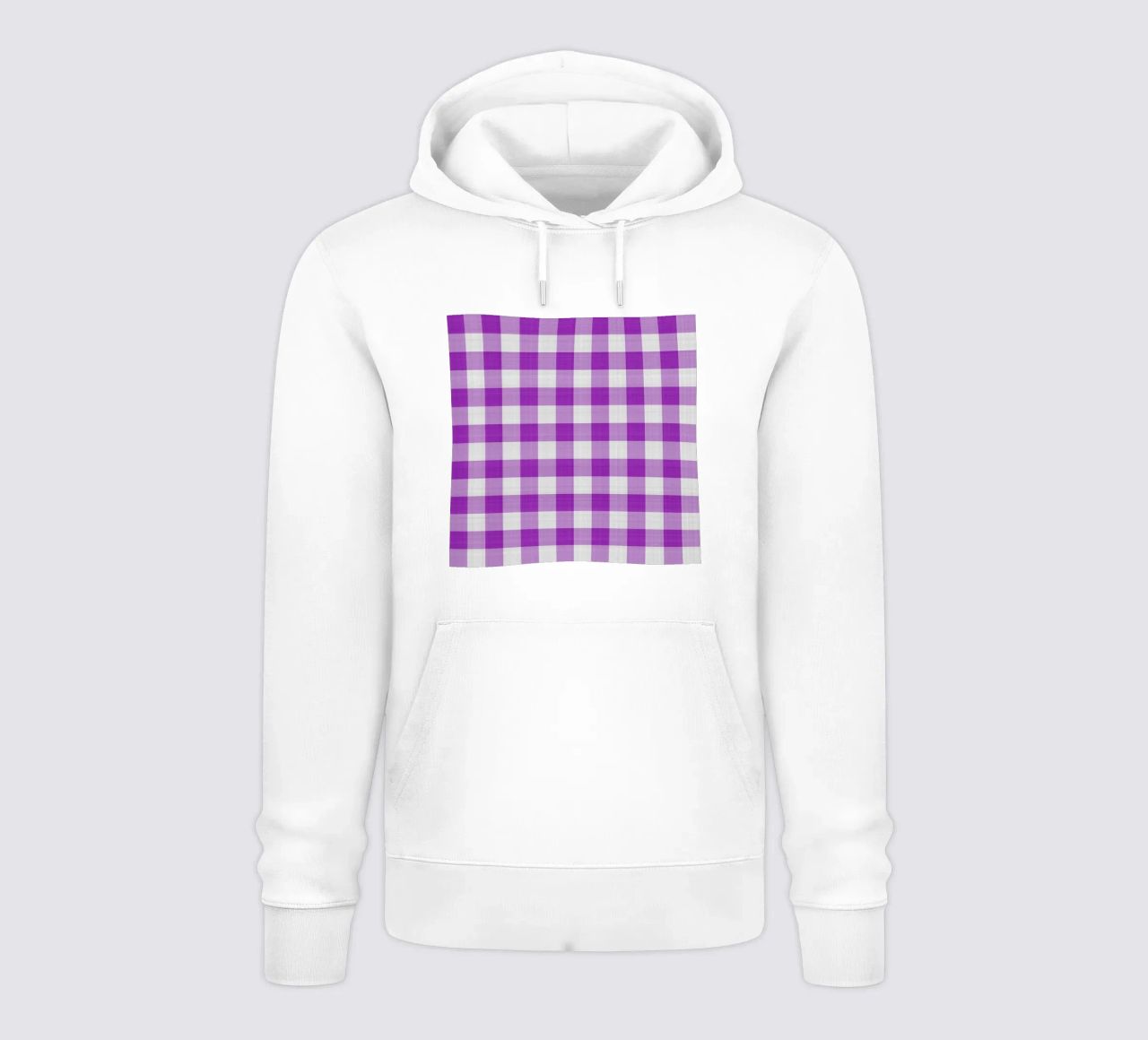 Gingham in viola chiaro grande felpa con cappuccio da Happy Littles