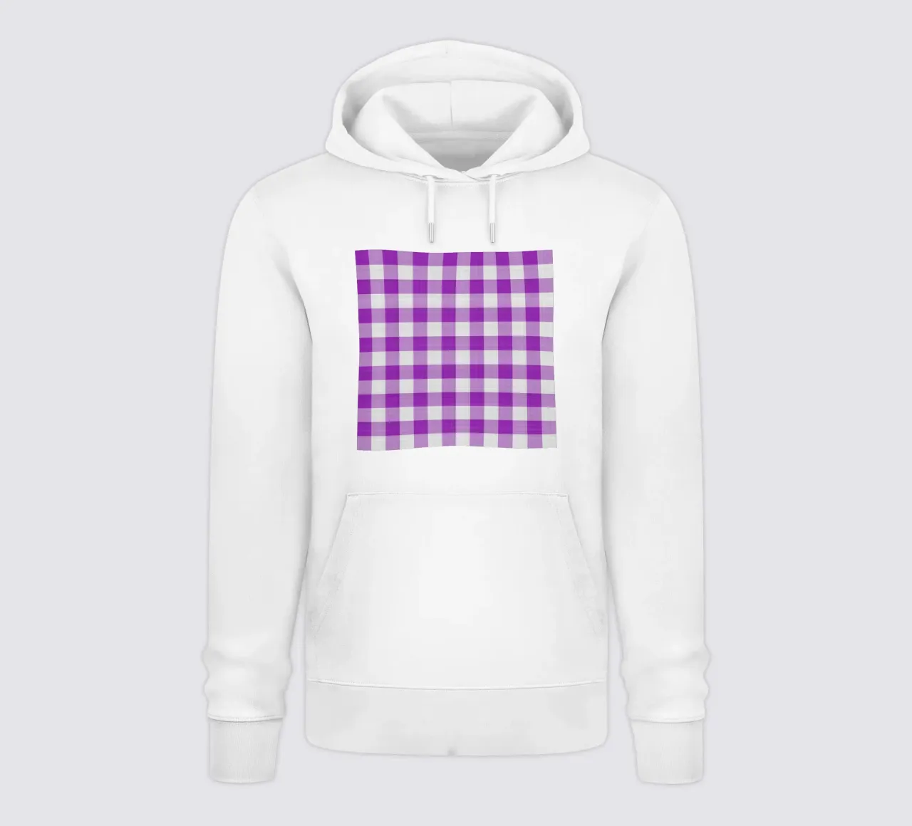 Gingham in viola chiaro grande felpa con cappuccio da Happy Littles