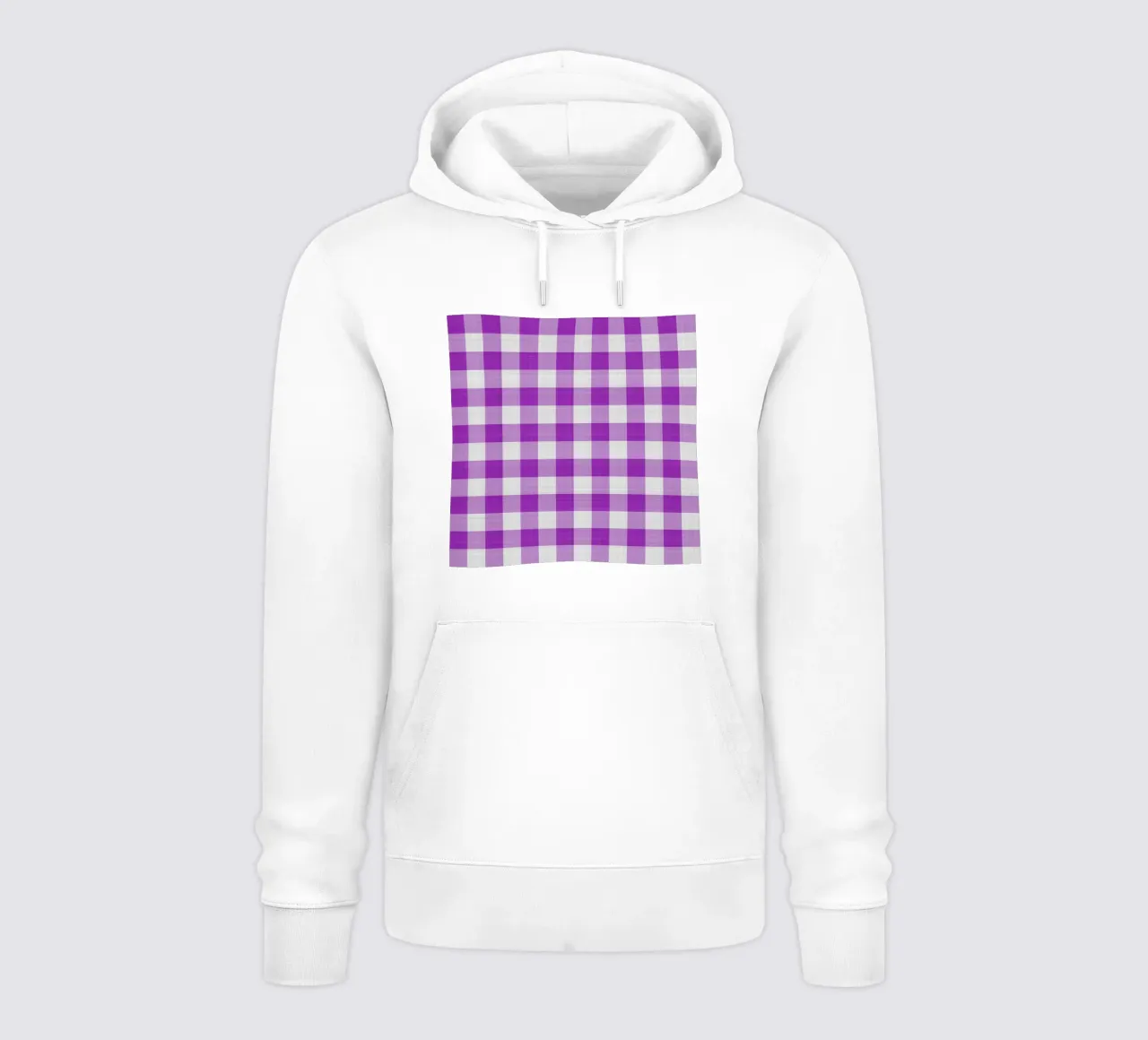 Gingham in Hellviolett Groß Hoodie von Happy Littles