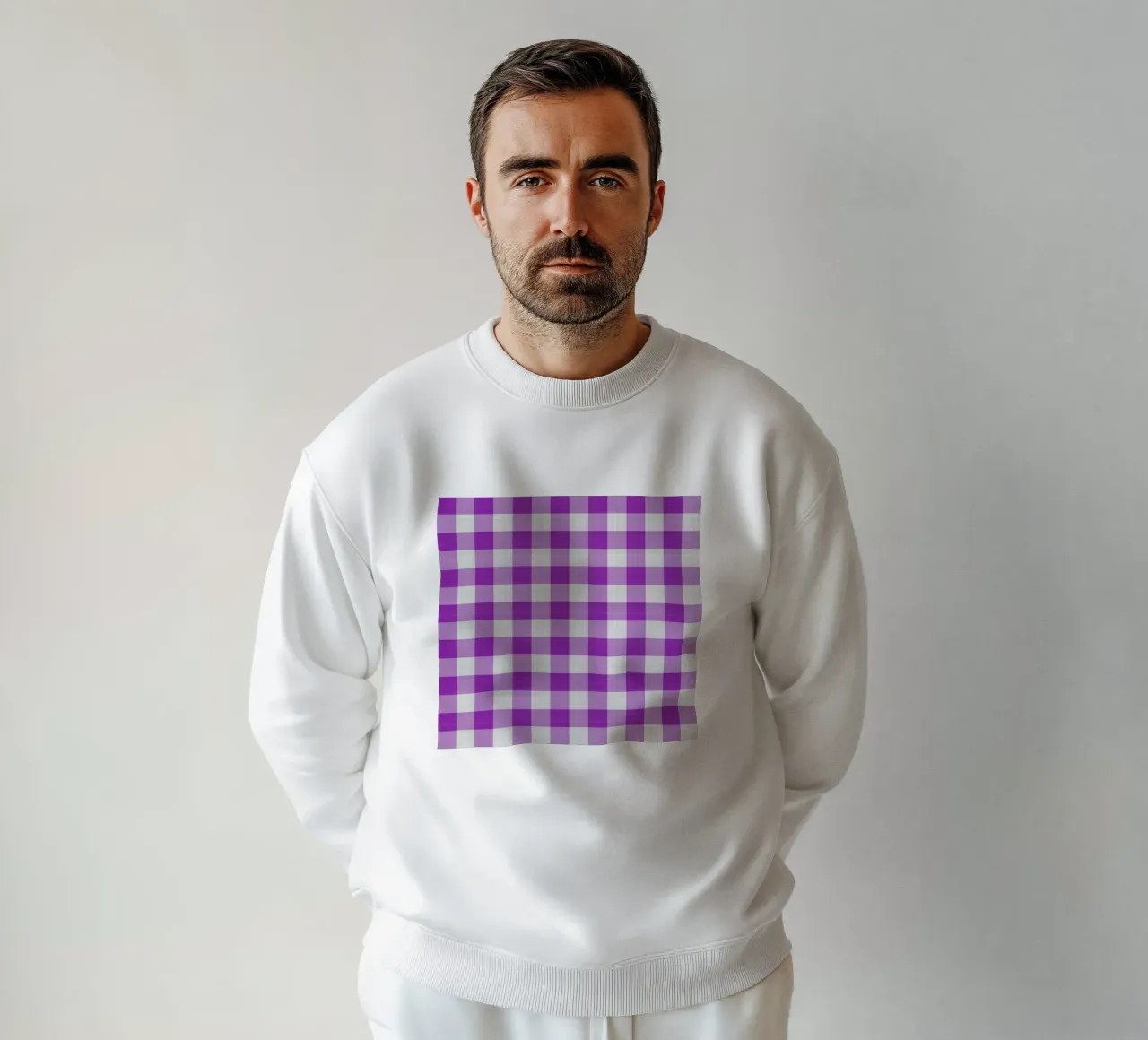 Gingham in Hellviolett Groß Sweatshirt von Happy Littles