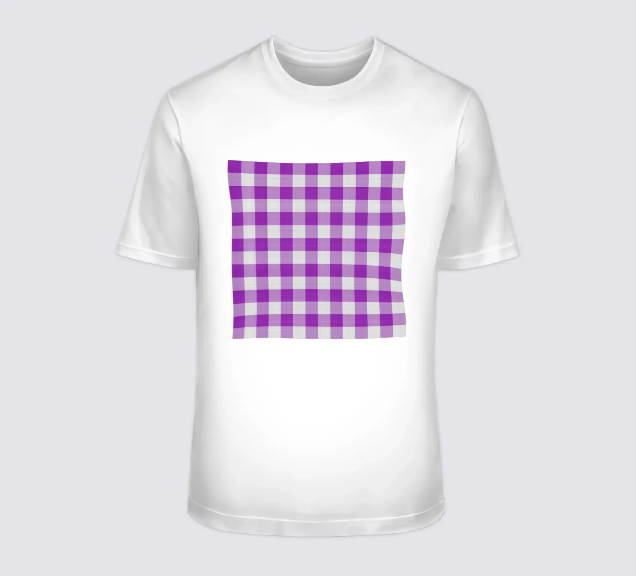 Gingham in lichtpaars Large t-shirt van Happy Littles