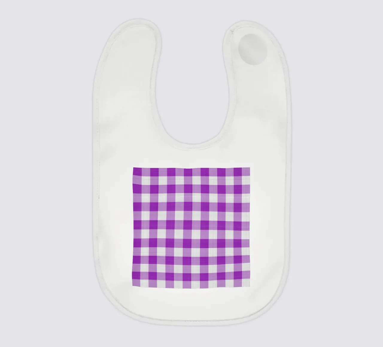 Gingham in viola chiaro grande bavaglino da Happy Littles