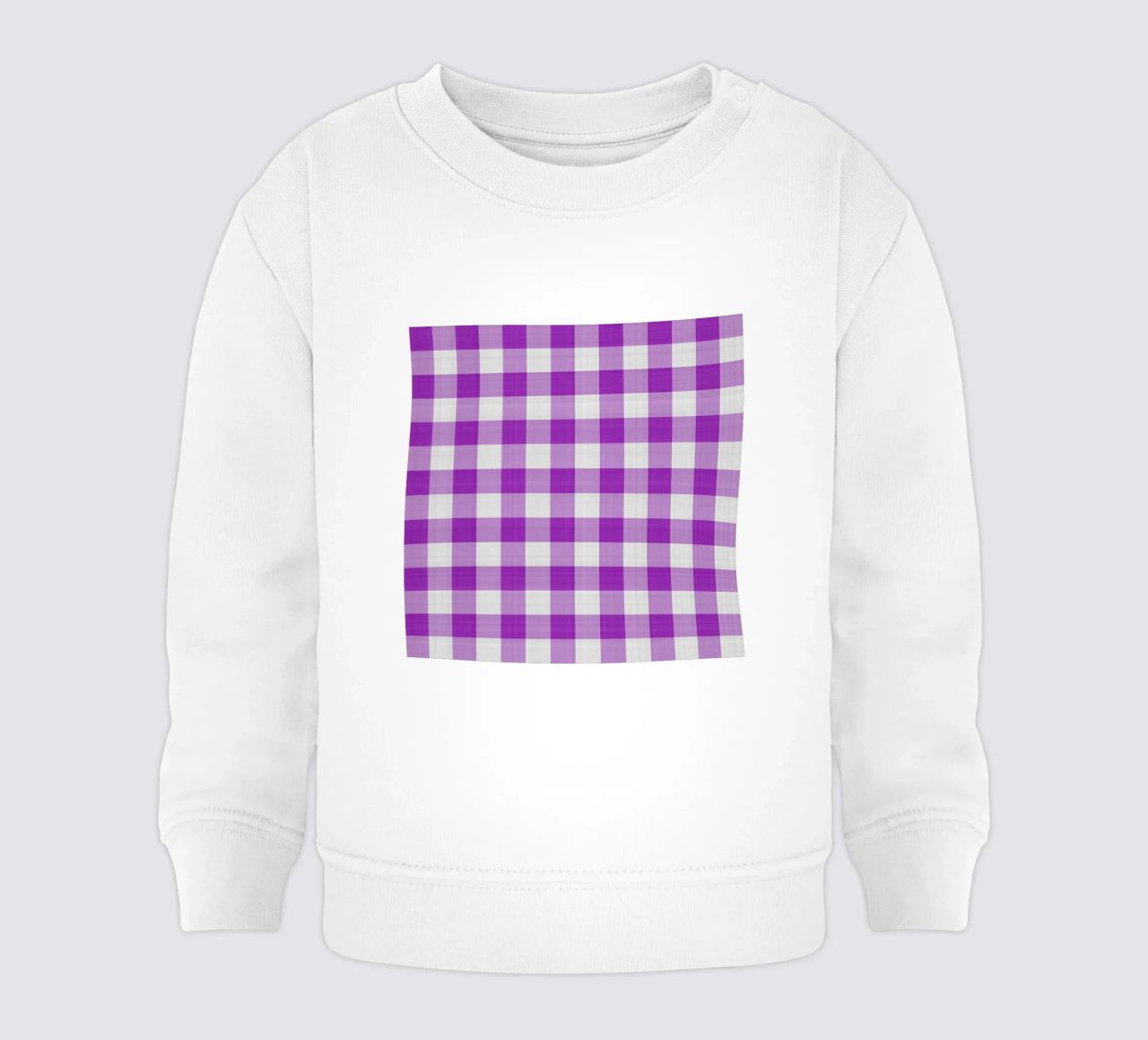 Gingham in viola chiaro grande felpa neonato da Happy Littles