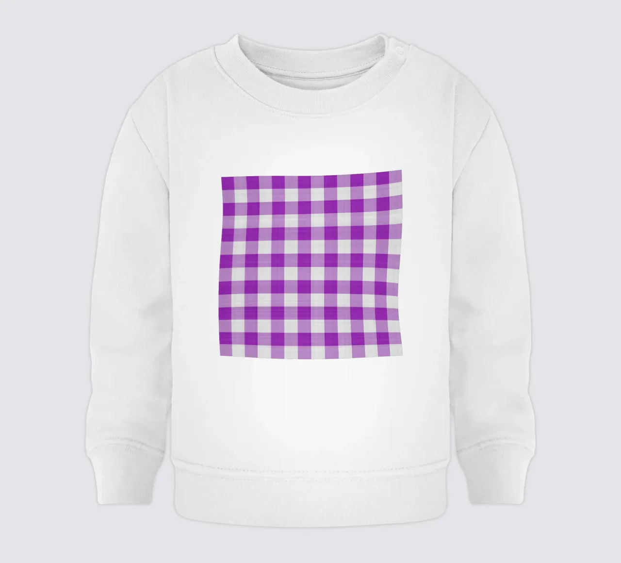 Gingham in viola chiaro grande felpa neonato da Happy Littles