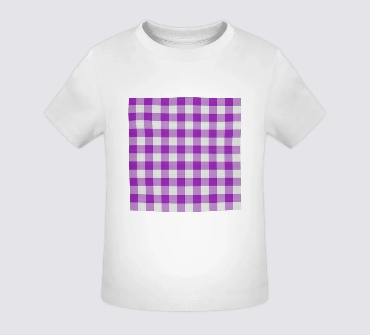 Gingham in viola chiaro grande maglietta neonato da Happy Littles