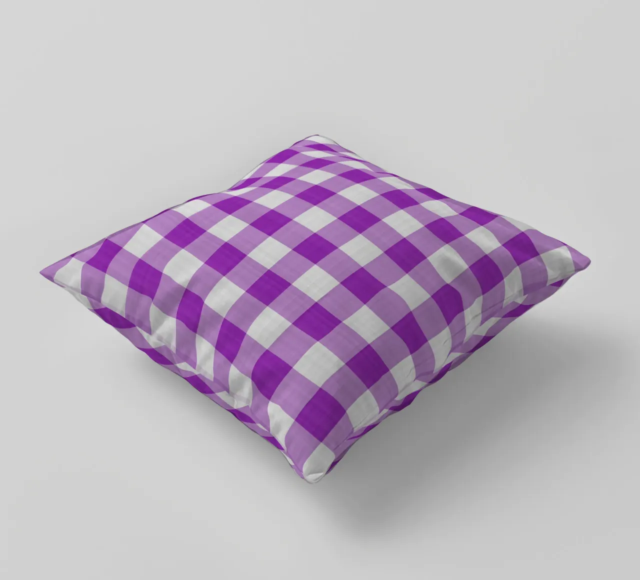 Gingham in viola chiaro grande cuscino da Happy Littles