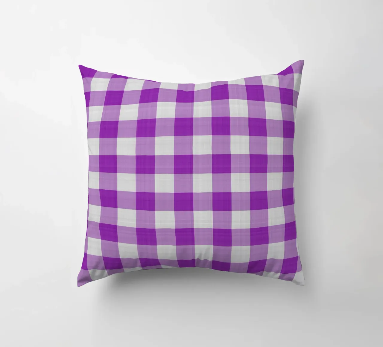 Gingham in Hellviolett Groß Kissen von Happy Littles