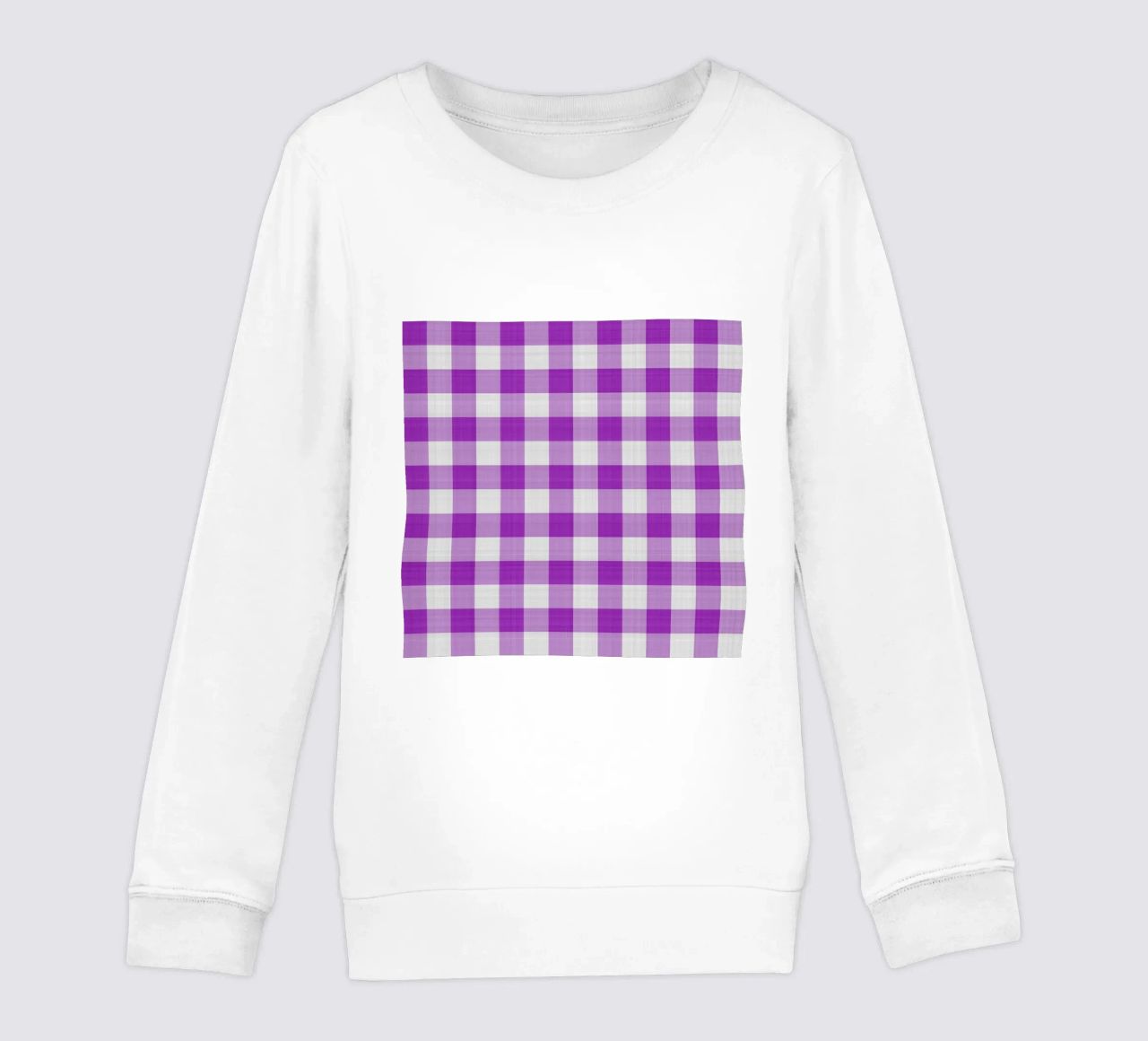 Gingham in viola chiaro grande felpa bambino da Happy Littles