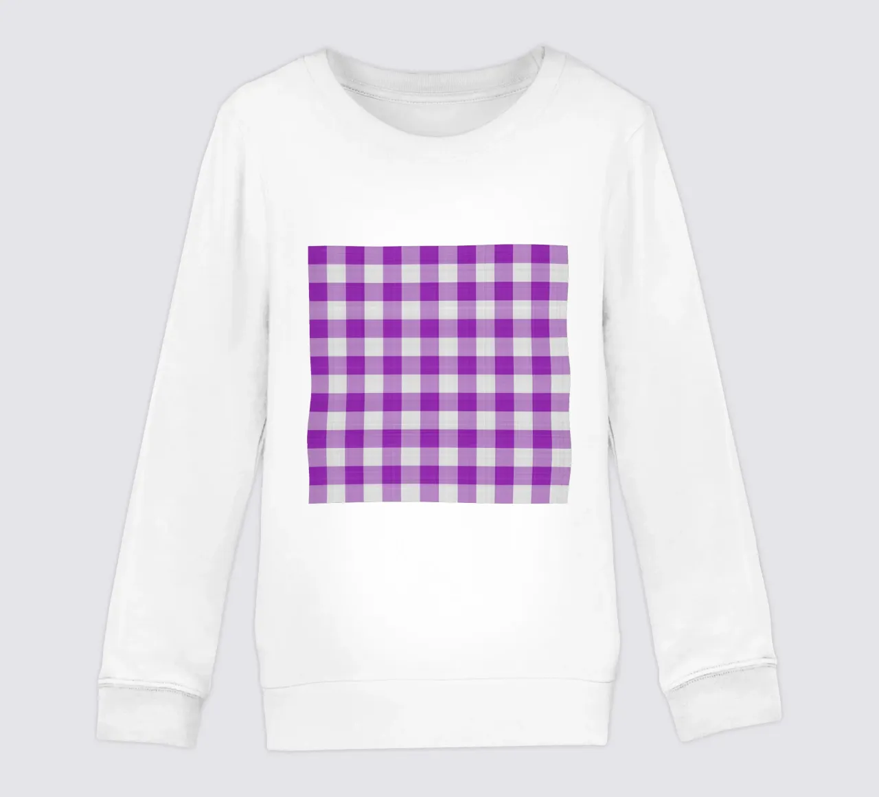 Gingham in Hellviolett Groß Kinder Sweatshirt von Happy Littles