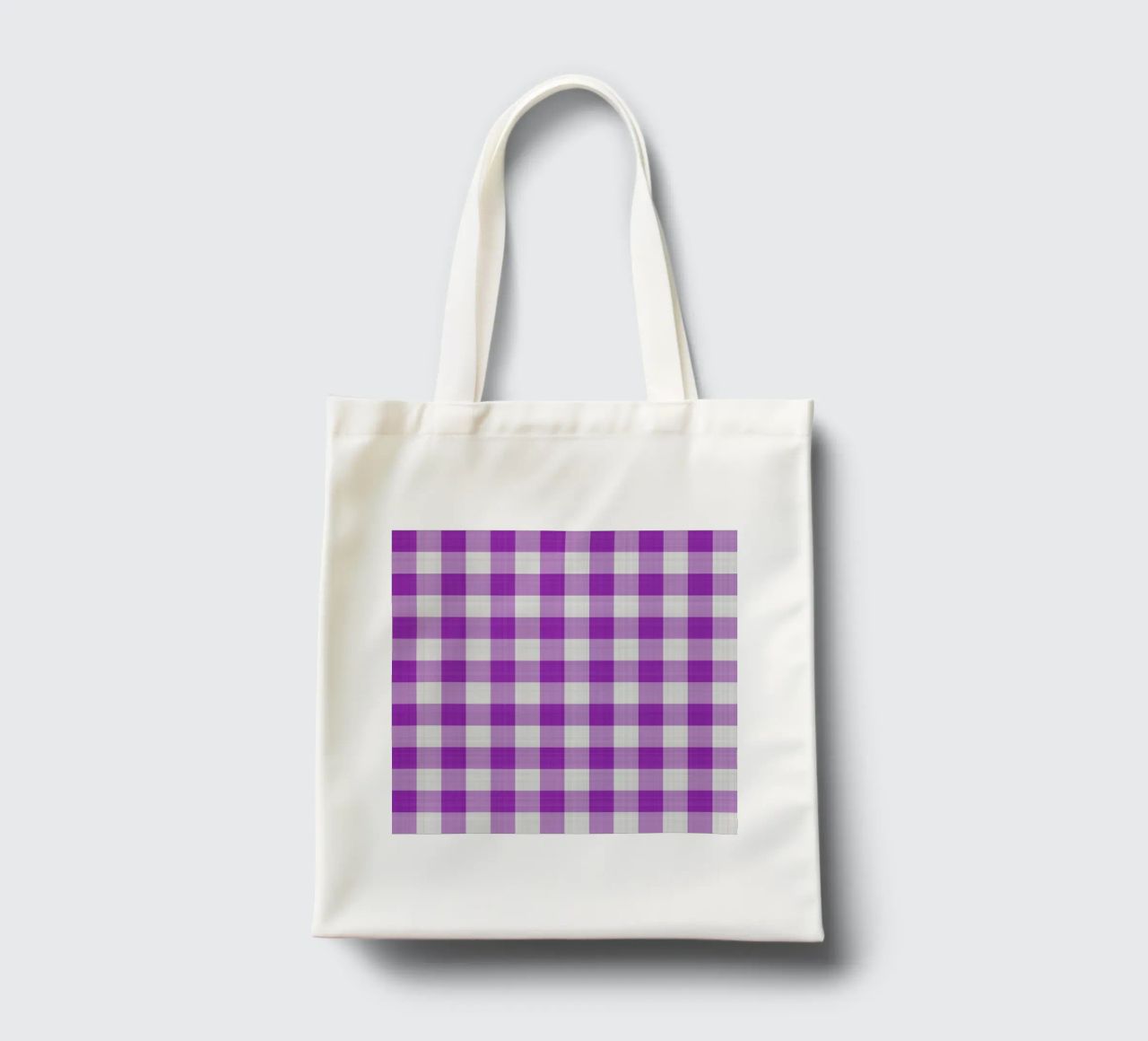 Gingham in viola chiaro grande borsa in juta da Happy Littles