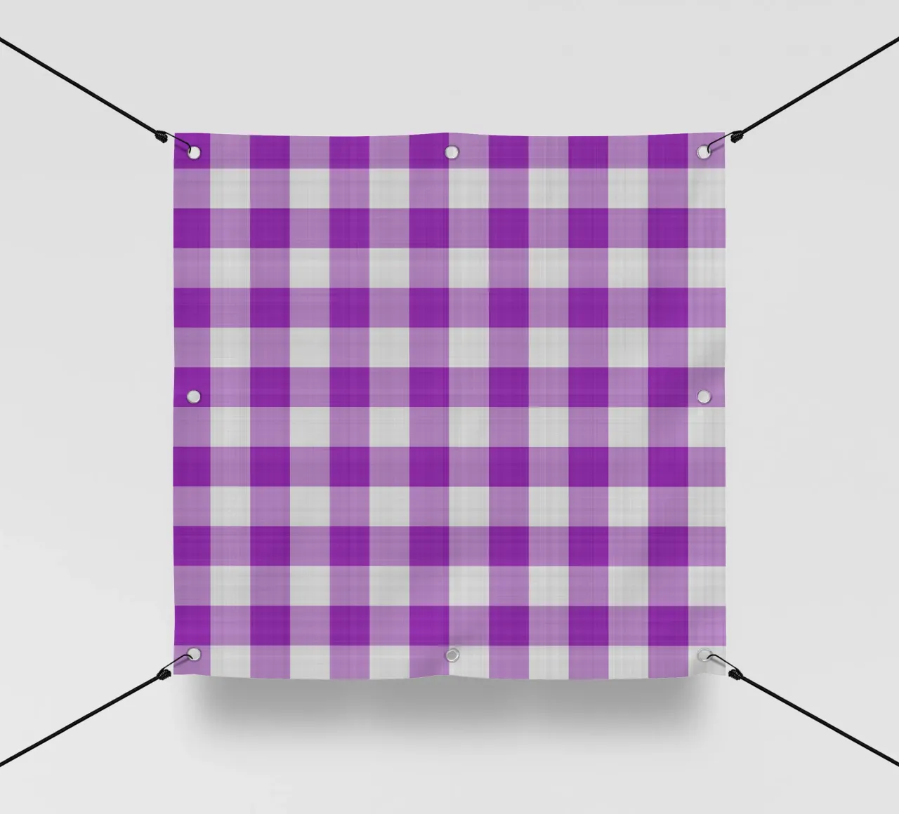 Gingham in viola chiaro grande telo in pvc da Happy Littles