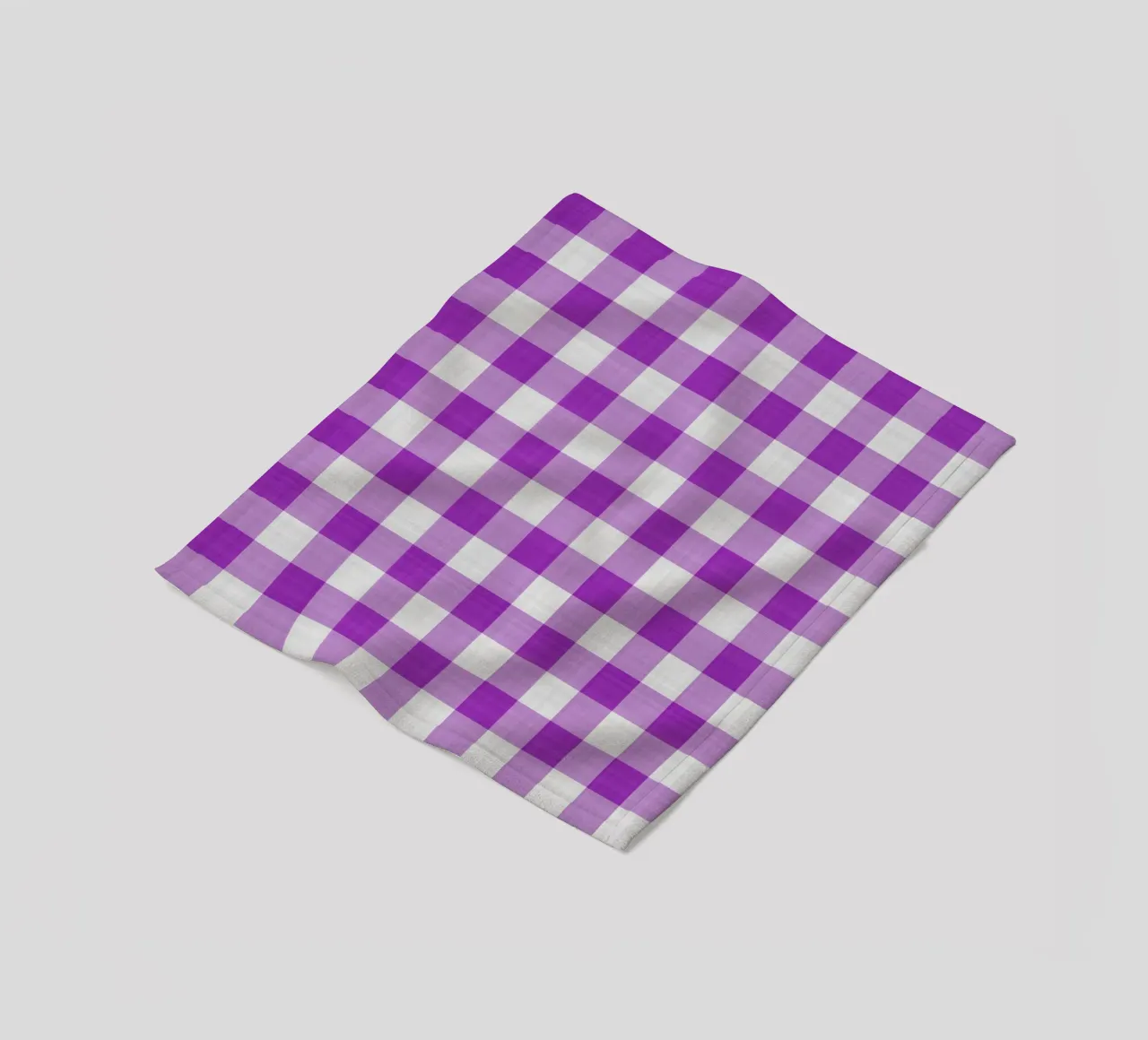 Gingham in viola chiaro grande coperta in pile da Happy Littles