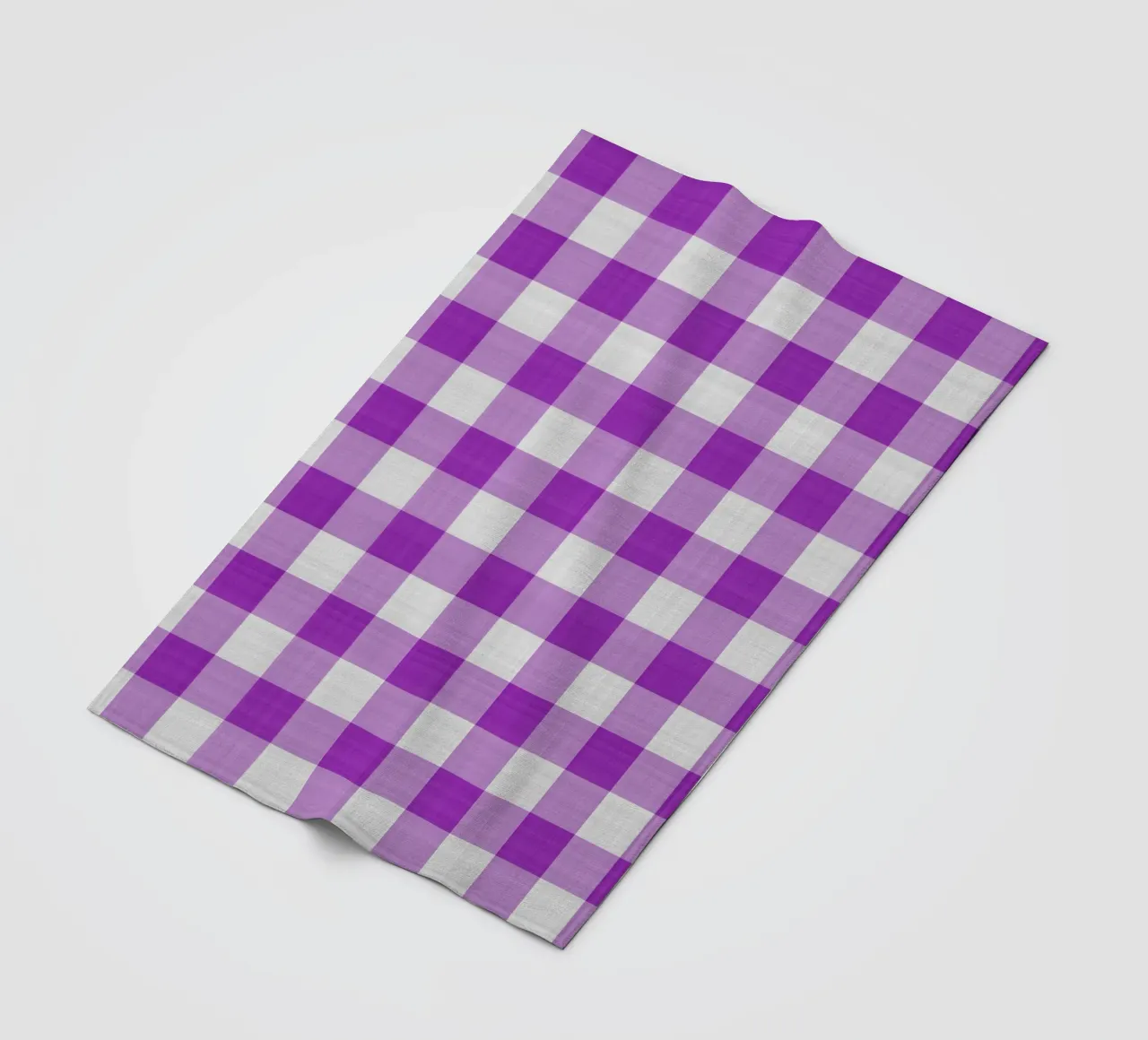 Gingham in viola chiaro grande coperta in pile da Happy Littles