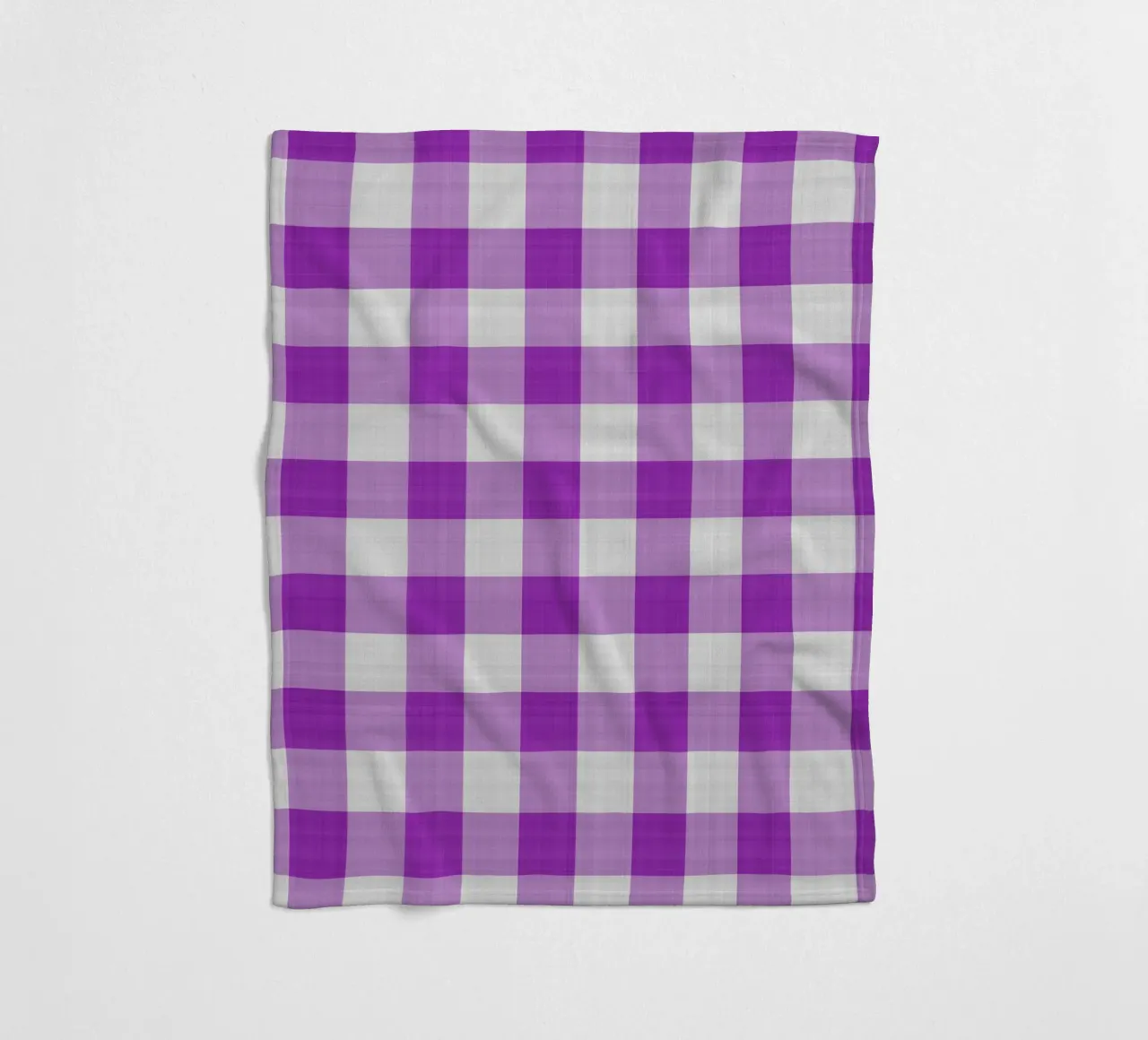 Gingham in viola chiaro grande coperta in pile da Happy Littles