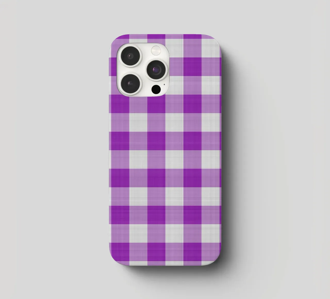 Gingham in viola chiaro grande cover iphone da Happy Littles