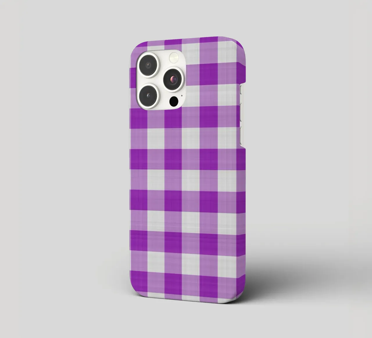 Gingham in viola chiaro grande cover iphone da Happy Littles