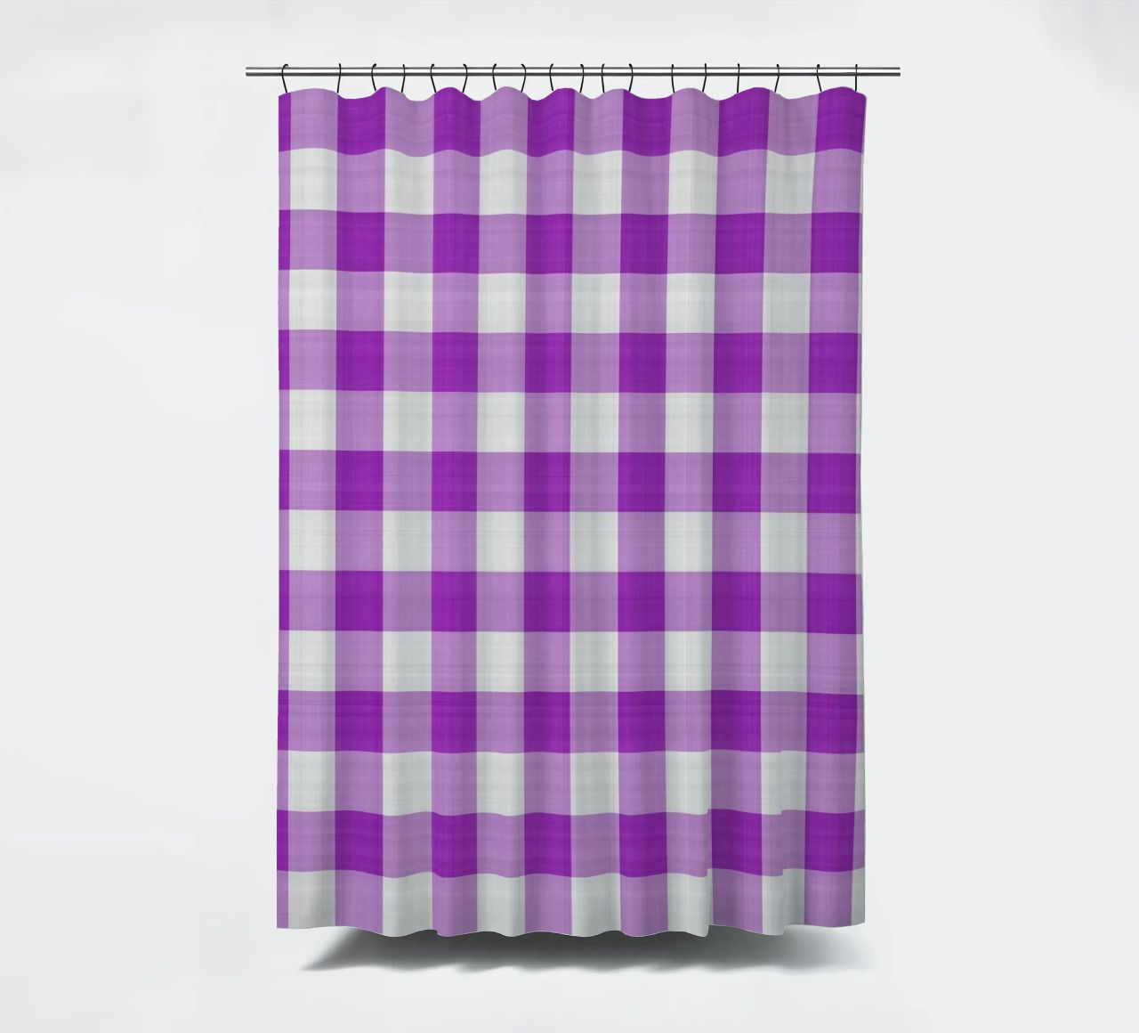Gingham in viola chiaro grande tenda da doccia da Happy Littles