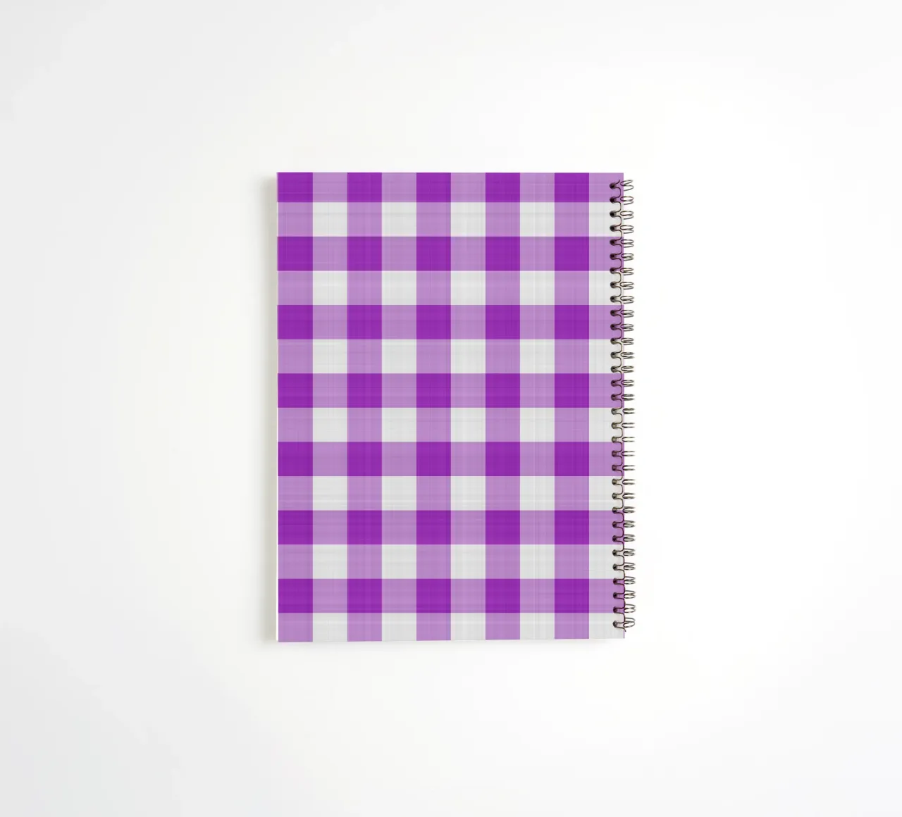 Gingham in Light Purple Large spiral notebook by Happy Littles