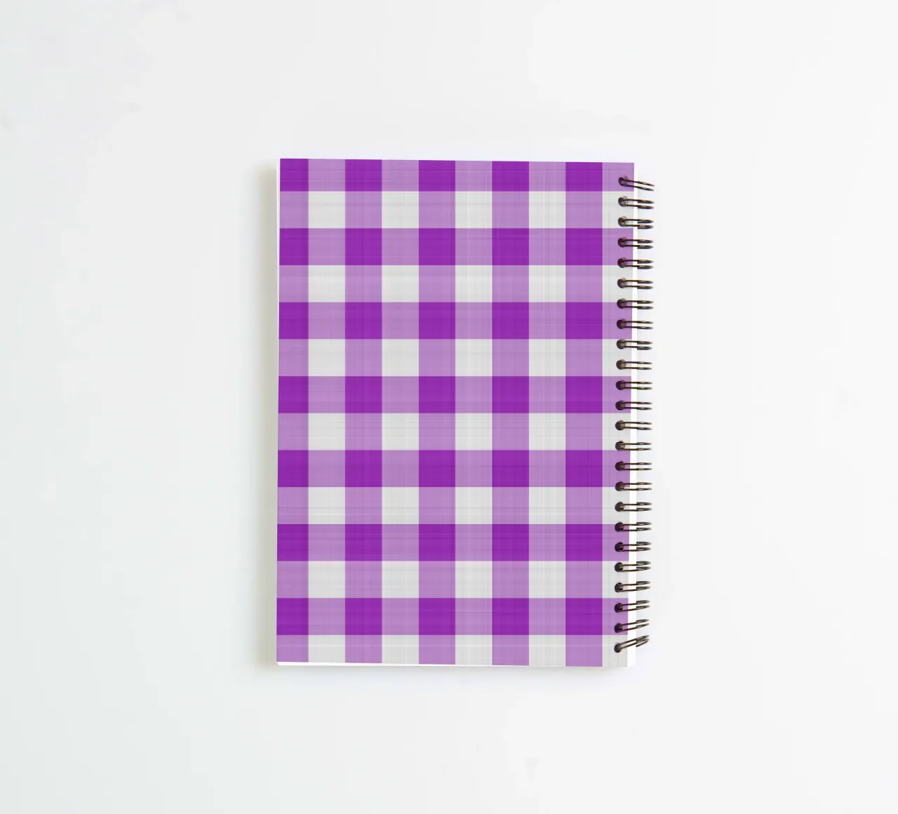 Gingham in Light Purple Large spiral notebook by Happy Littles