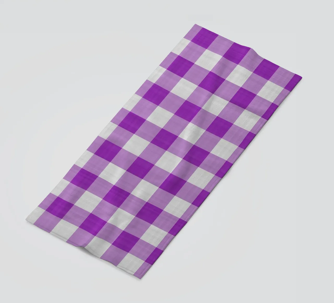Gingham in Light Purple Large beach towel by Happy Littles