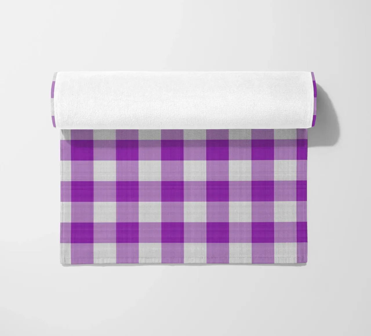 Gingham in Light Purple Large beach towel by Happy Littles